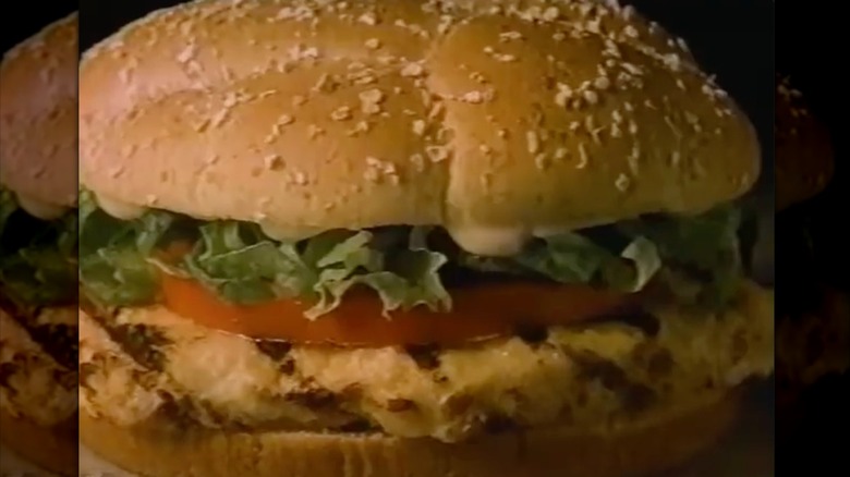 Closeup of BK broiler sandwich