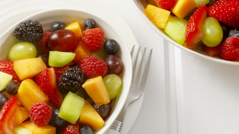 bowl of cut fruits