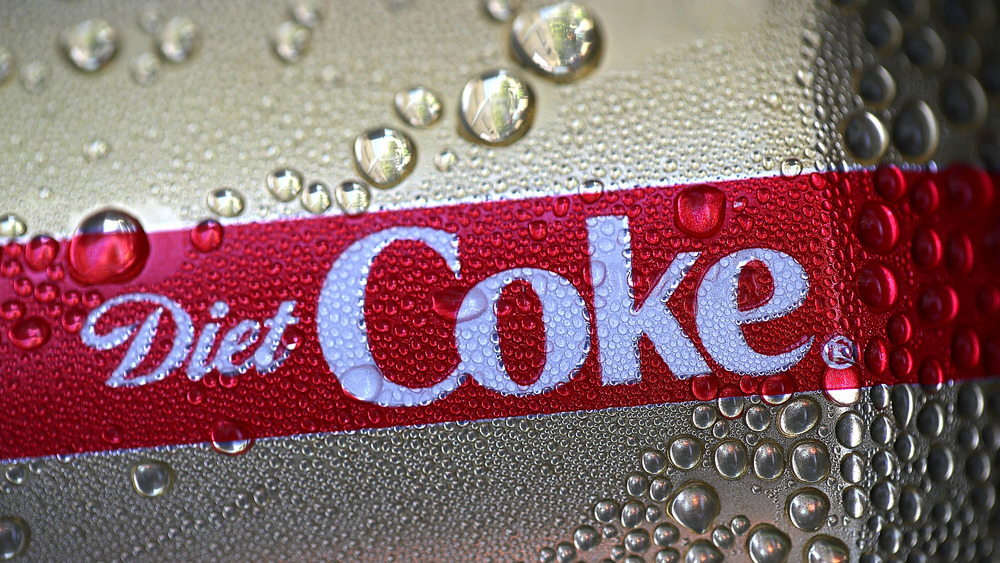 Diet Coke can with condensation