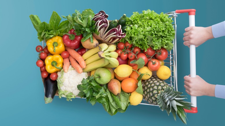 Cart full of fresh produce