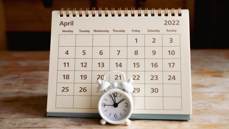 A calendar of April, 2022, when the Mexican Pizza should return