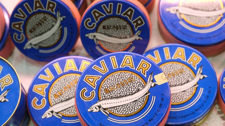 Tins of caviar