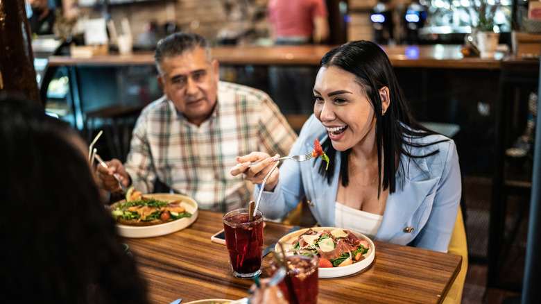 people eating at restaurant