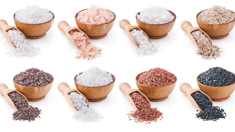 Eight different types of salt