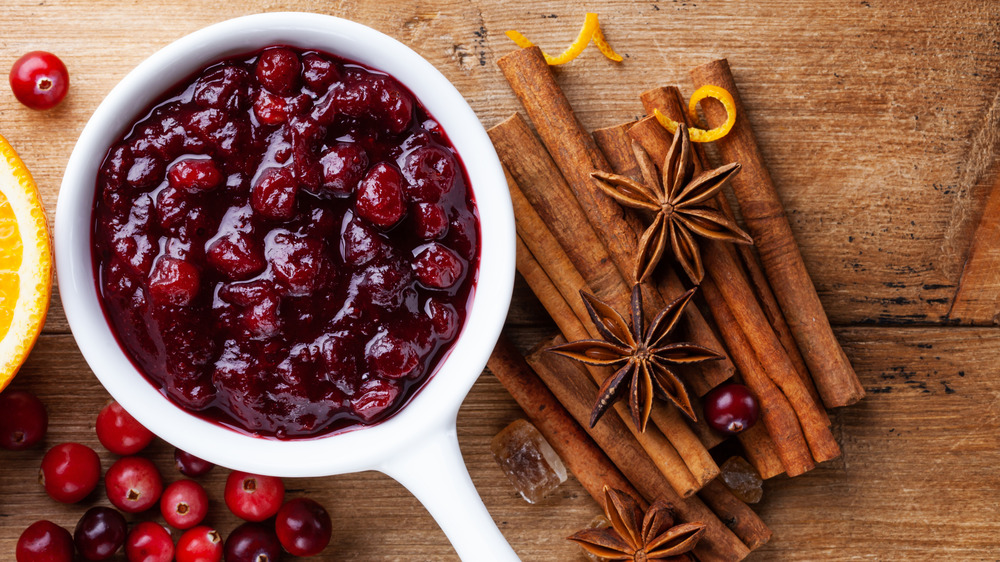 lingonberry jam, cinnamon sticks, and star anise