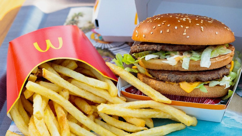 McDonald's fries and burger