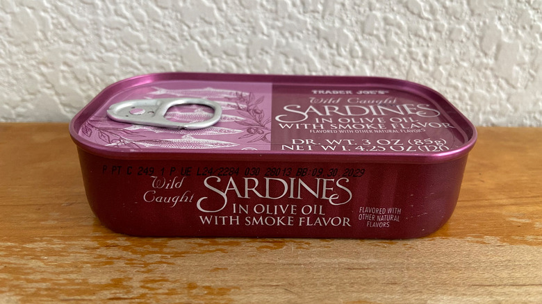 Trader Joe's sardines on table