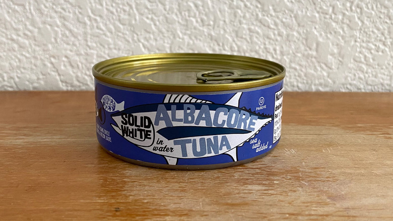 Trader Joe's can of tuna on table