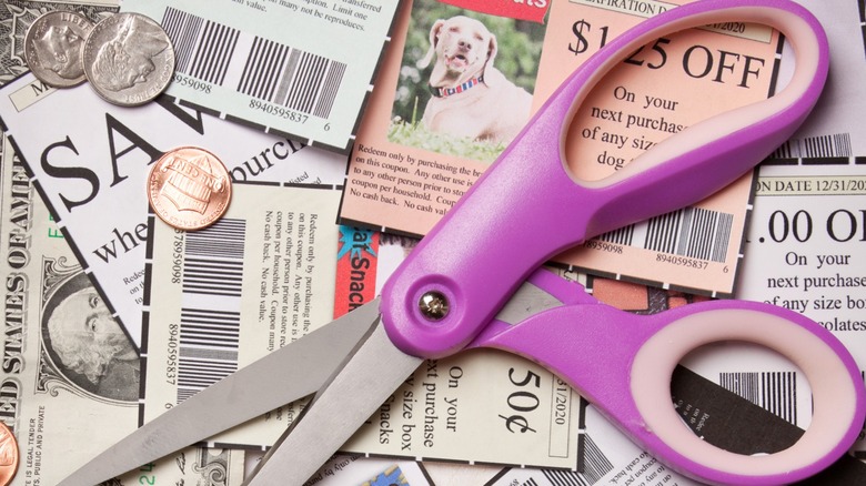 scissors with grocery coupons