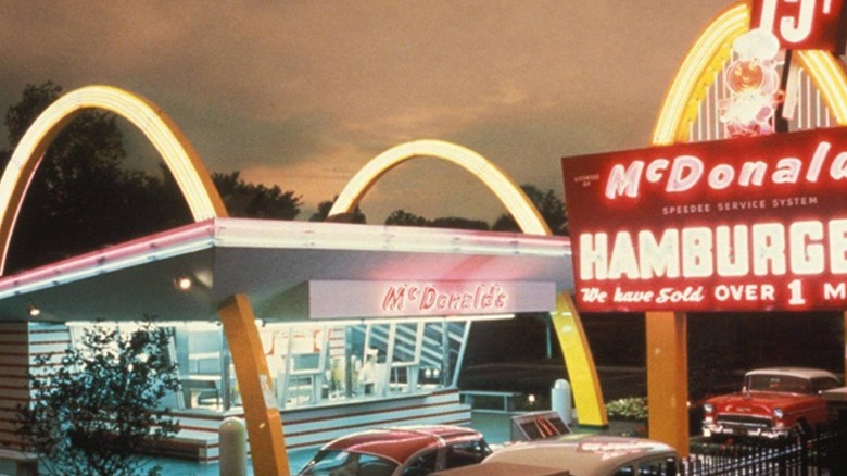 The glowing golden arches of McDonald's