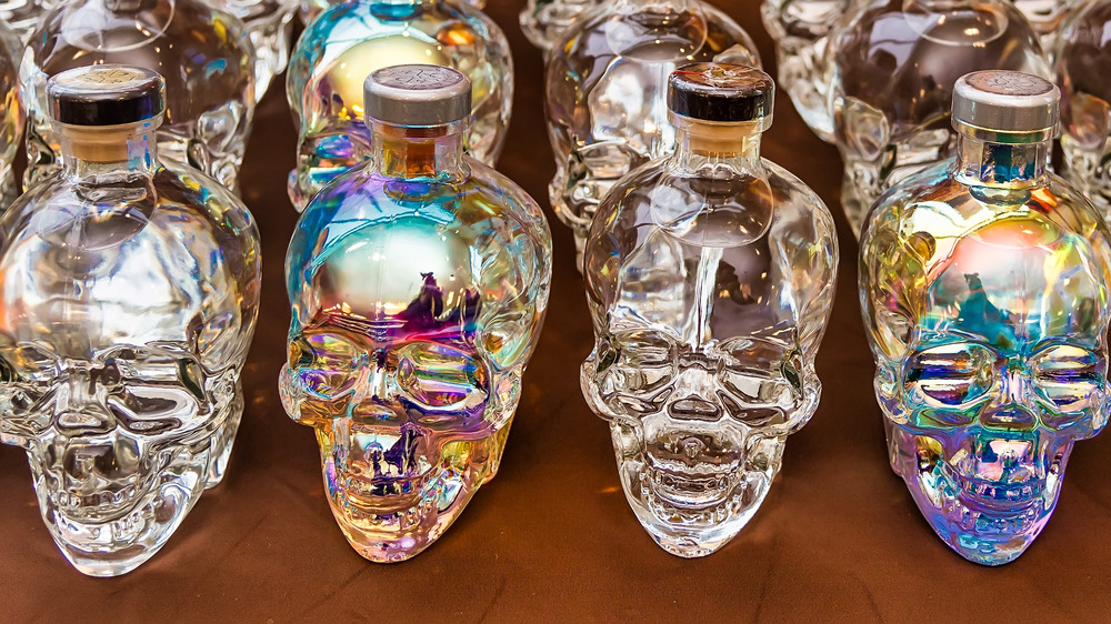 Crystal head vodka bottles