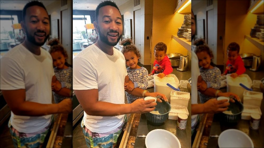 John Legend makes pancakes