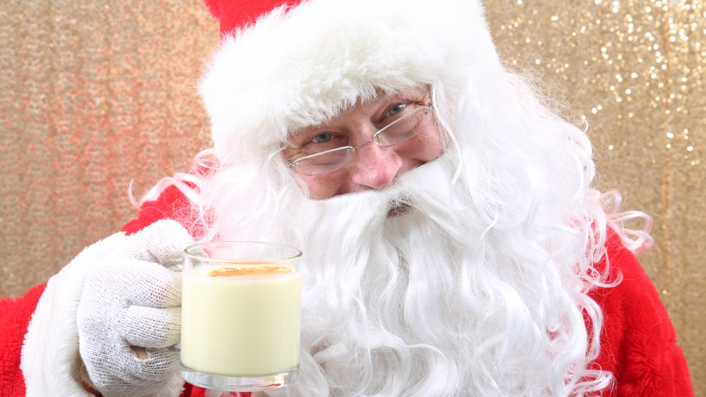 Santa drinking eggnog