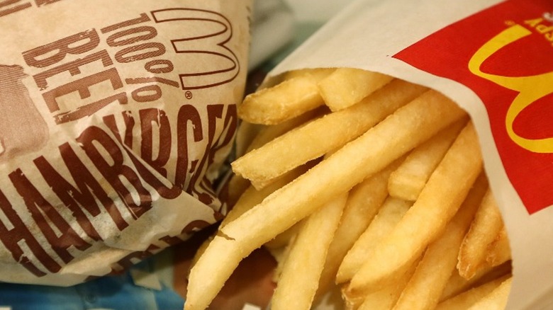 A burger and French fries from McDonald's