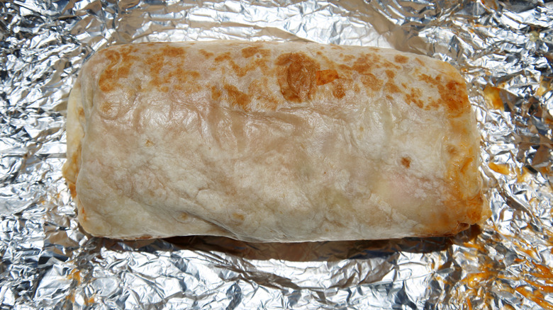 Huge double-wrapped burrito