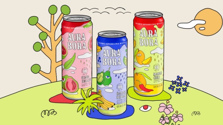 Cartoon of sparkling water cans