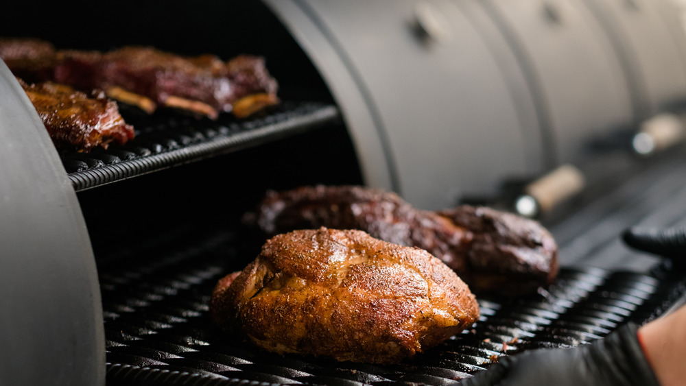 Beef in a smoker