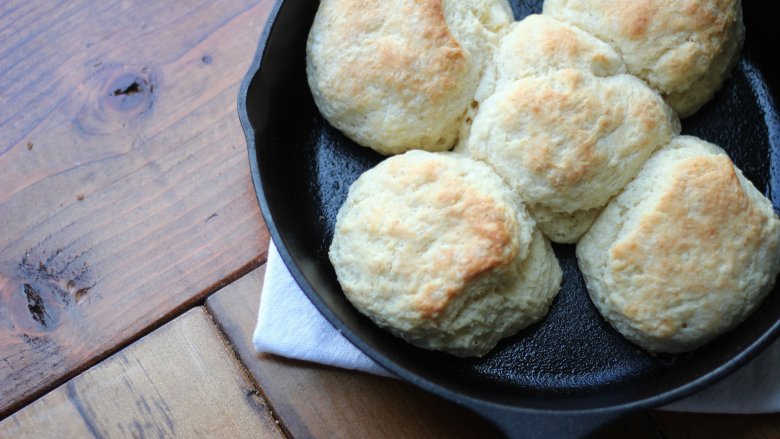 biscuits in cast iron pan