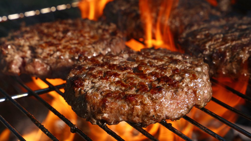 burgers on a grill