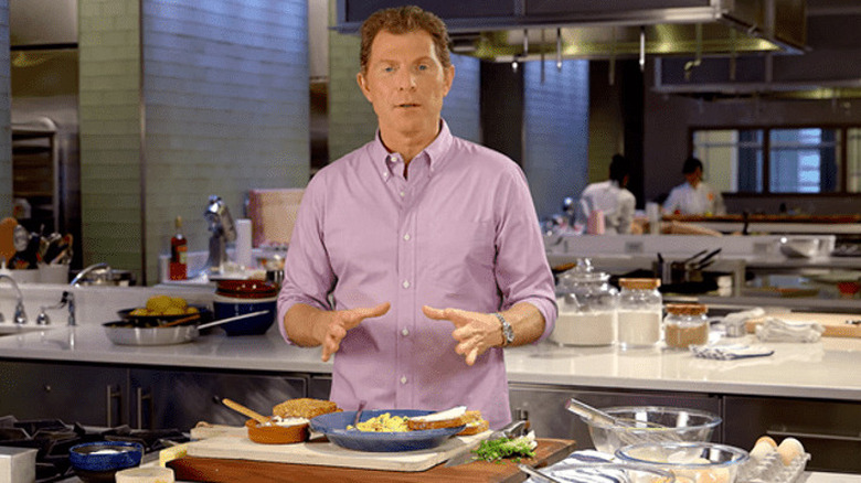 Bobby Flay preparing scrambled eggs