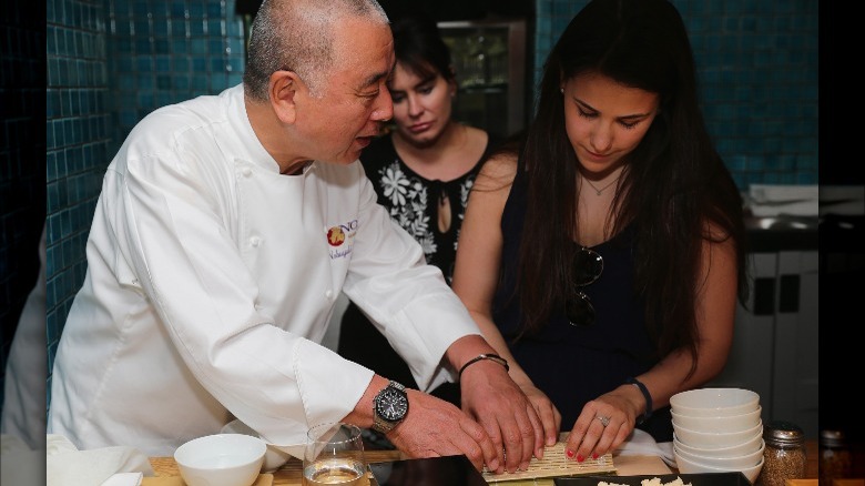 Nobu Matsuhisa teaching sushi class