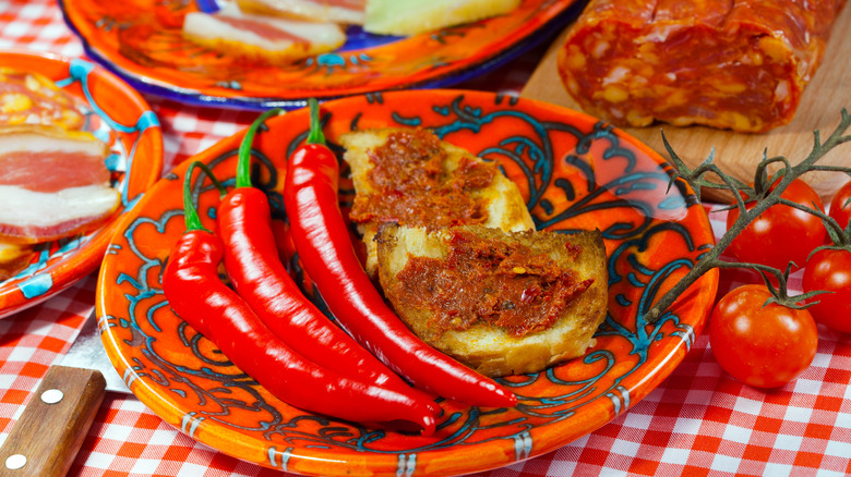 calabrian chiles next to bread