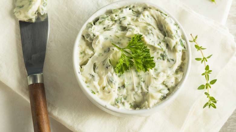 garlic butter in bowl