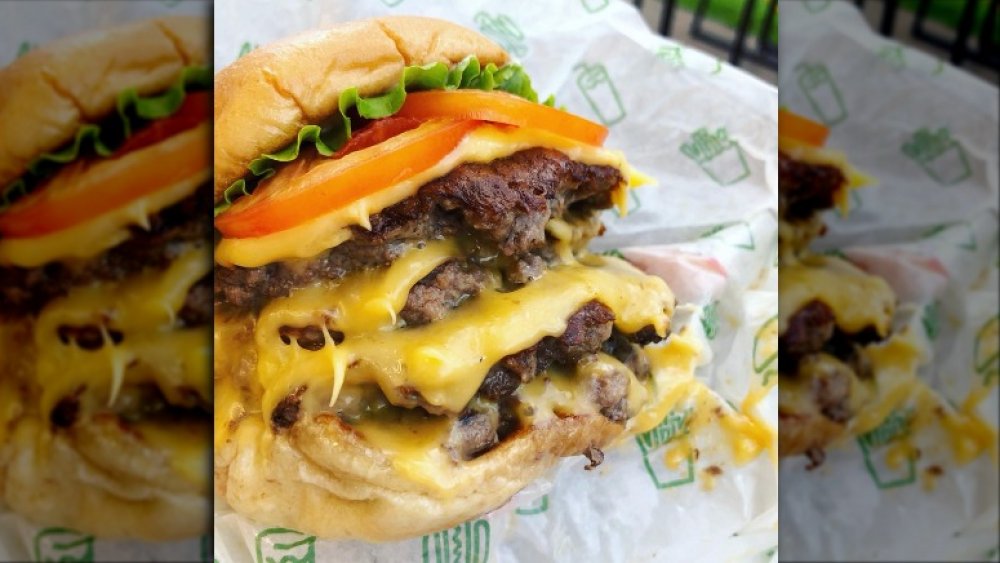 the quad burger at Shake Shack