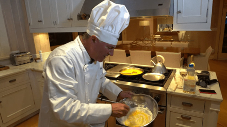 Kevin O'Leary cooking crepes 