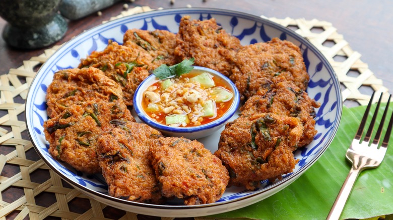 Thai fish cakes or Tod Mun Goong,