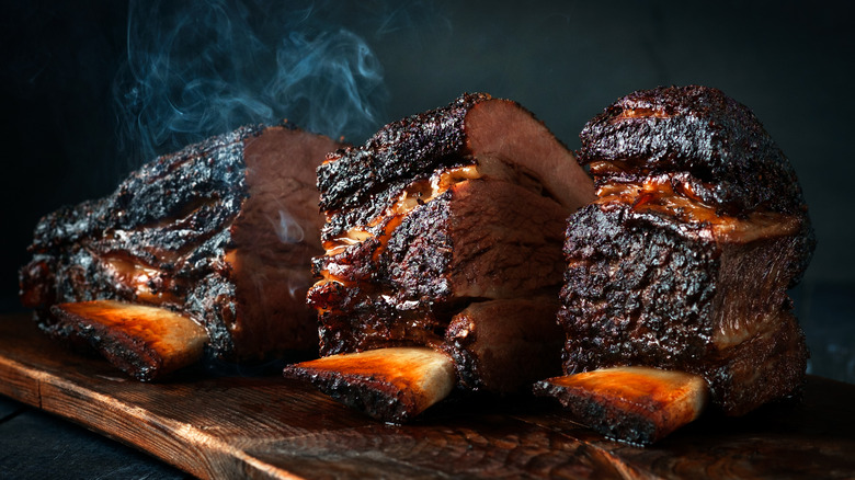 Smoked, charred brisket 