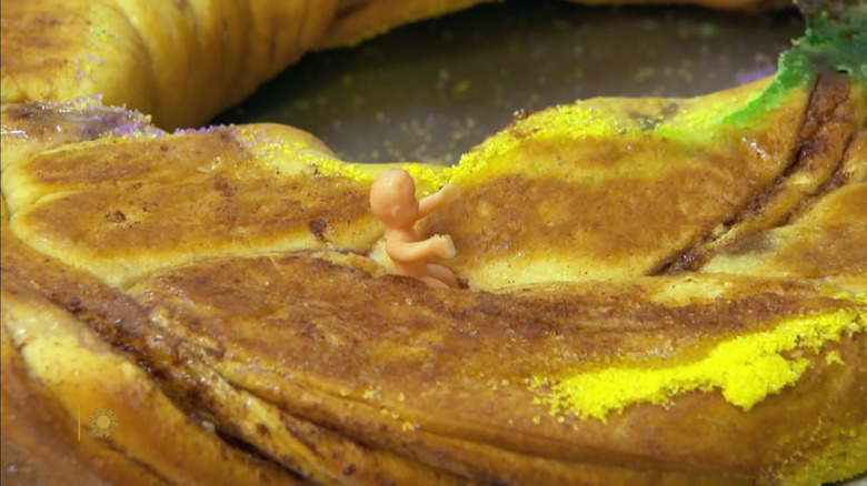 King Cake with plastic baby