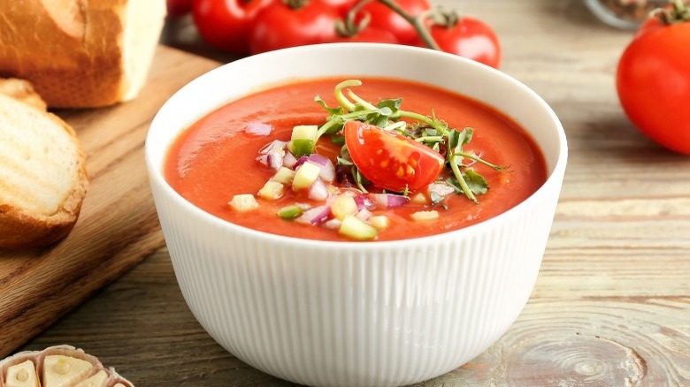 gazpacho soup in a bowl