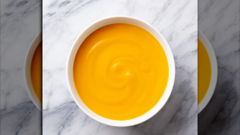 Squash soup in a bowl