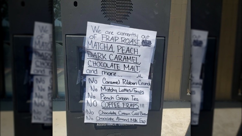 sign in Starbucks drive-thru