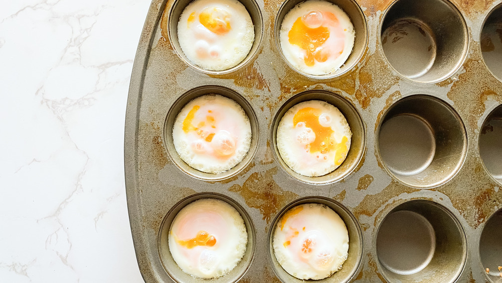 baking eggs for Starbucks Impossible Breakfast sandwich copycat recipe