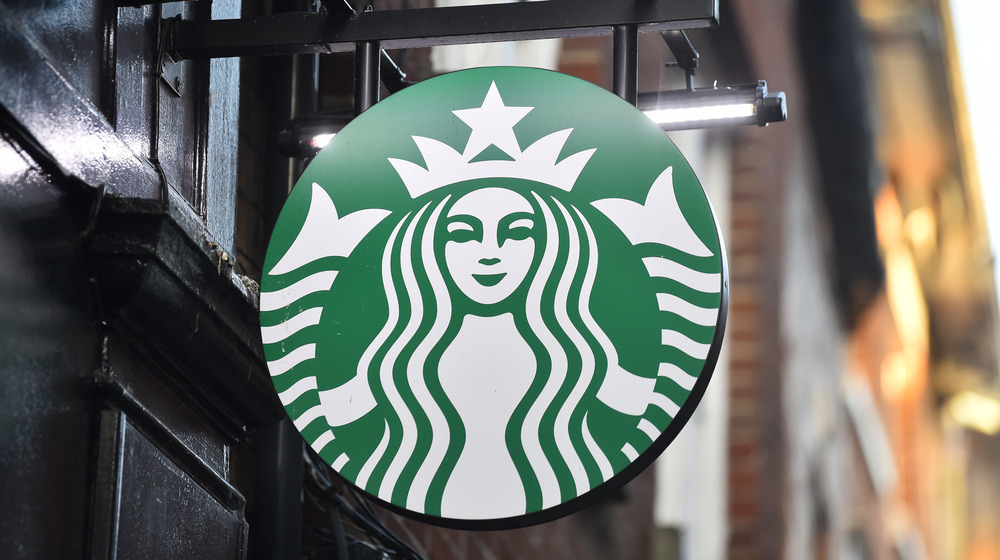 Starbucks logo from 2011 on sign