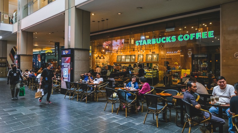 Starbucks coffee shop in mall