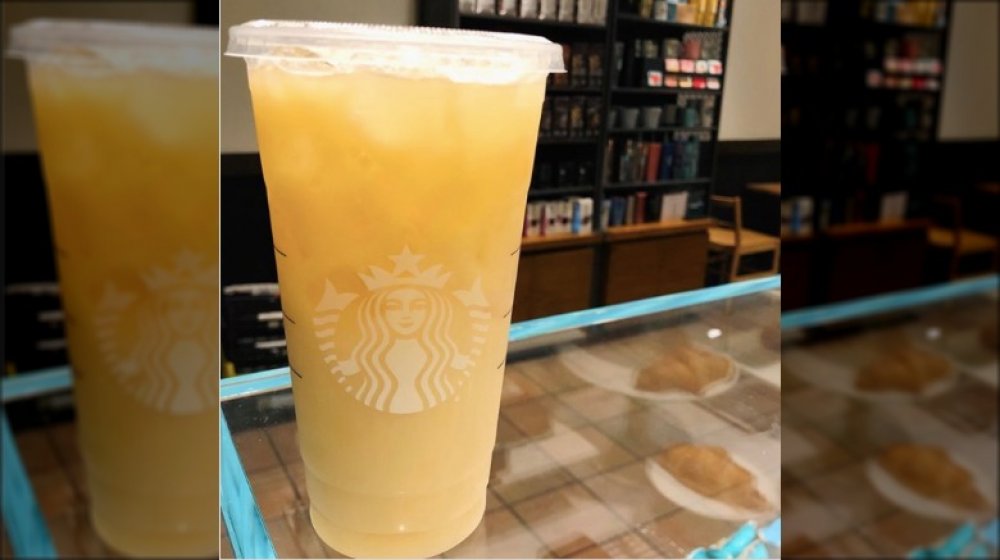 the new Starbucks yellow drink by Totally The Bomb