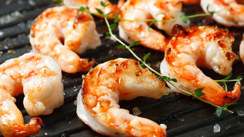 Shrimp on a grill