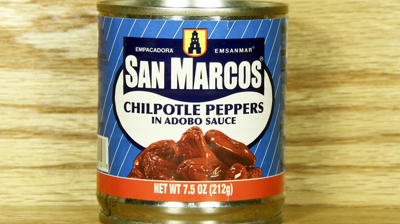 A Can of San Marcos Chipotle Peppers in Adobo Sauce