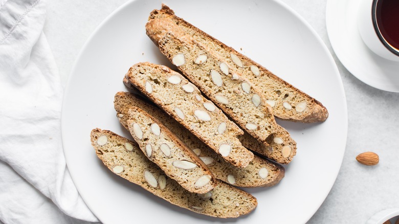 Biscotti cookies on plate