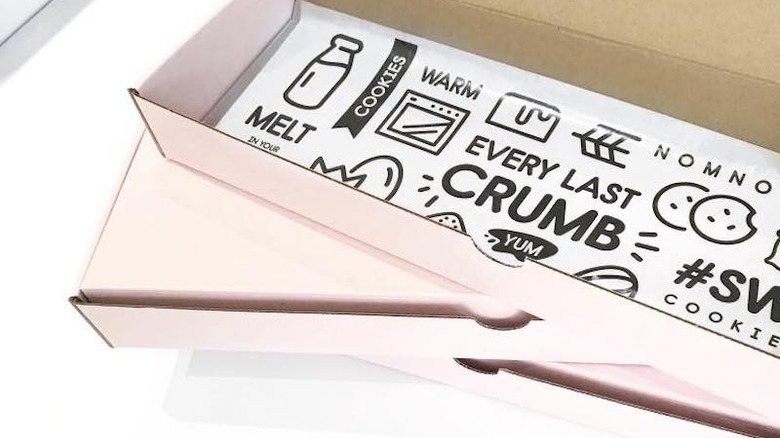Crumbl Cookies pink cookie box