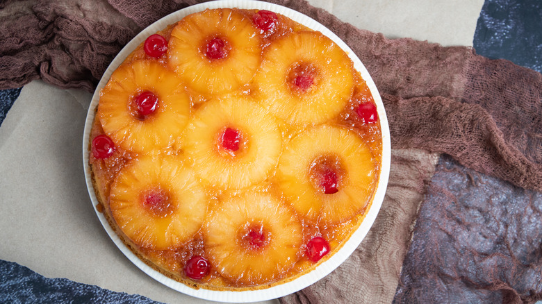 A pineapple upside-down cake