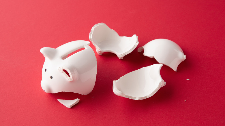 Broken piggy bank