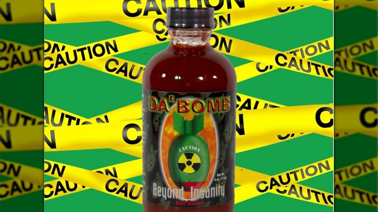 Da' Bomb Beyond Insanity against a background with caution tape