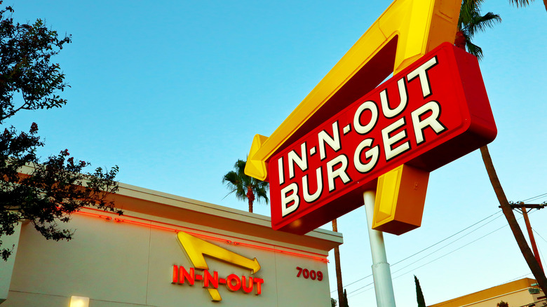 In-N-Out sign and restaurant