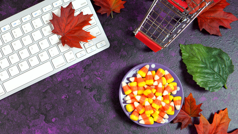 Keyboard with candy corn