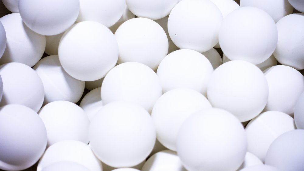 white ping pong balls