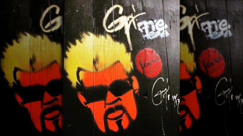 Guy Fieri's stencil on black background